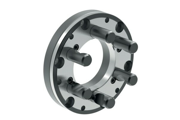Stahl-Zwischenflansch nach DIN ISO 702-2,  Flanschgröße 5, Durchmesser 160, futterseitig nach DIN 6350