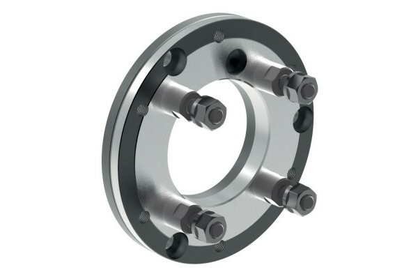 Stahl-Zwischenflansch nach DIN ISO 702-3, Flanschgröße 4, Durchmesser 140, futterseitig nach DIN 6350