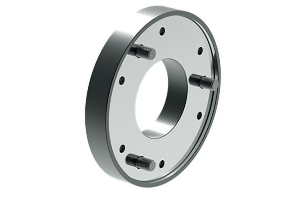 Stahl-Zwischenflansch nach DIN ISO 702-4,  Flanschgröße 5 (ZA140), Durchmesser 150, futterseitig nach DIN 6350