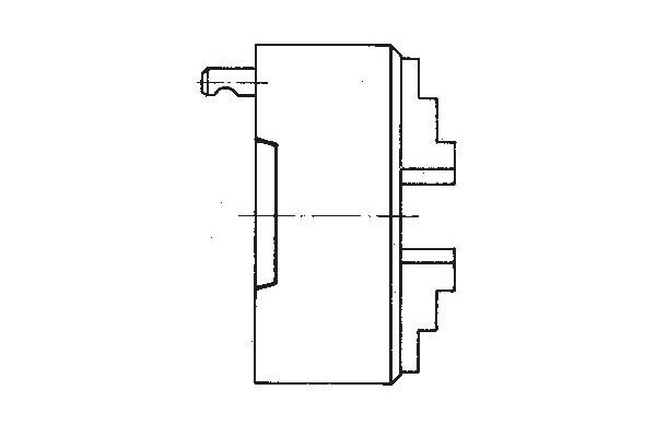 Geared scroll chuck Duro-M 160/3, Camlock (ISO 702-2/DIN 55029) KK 5, Base and top jaws