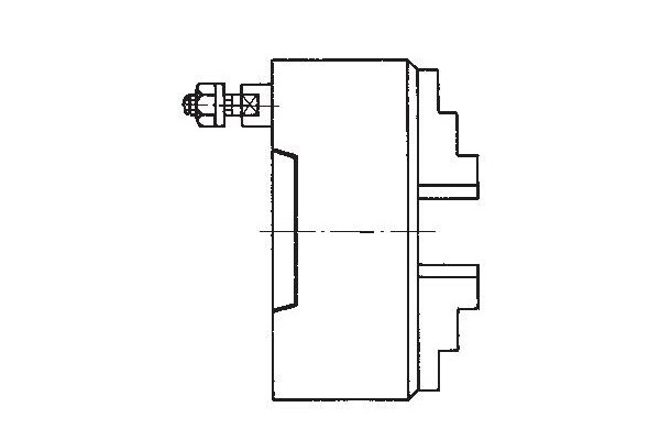 Geared scroll chuck Duro-M 200/4, With studs and locknuts (ISO 702-3/DIN 55027) KK 6, Base and top jaws