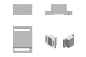 top jaws, size 100, 2-jaw set, can be hardened serration 60° - material: 16 MnCr 5 - 3