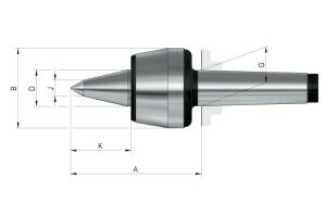 Mitlaufende Zentrierspitzen 60°, MK  4, Größe 108, mit verlängerter Laufspitze - 2