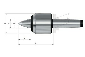 Live centres- tip angle 60°, Mount MK 4, Size 424, for high load at high speeds - 2