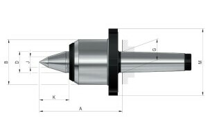 Live centres- tip angle 60°, Mount MK 6, Size 486,draw-off nut - 2