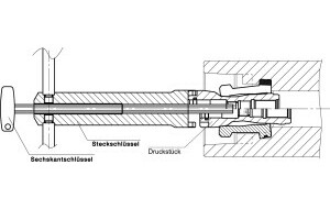 Steckschlüssel für Druckstück-Einschraubmontage, Größe HSK-A/C/E/T 40, Größe HSK-B/D/F 50 - 1