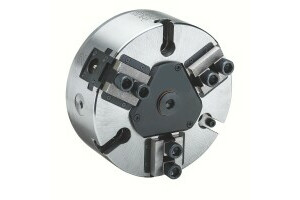 power chuck out through-hole KFD-EC400, 3-jaw, controlled piston, cylindrical center mount - 0