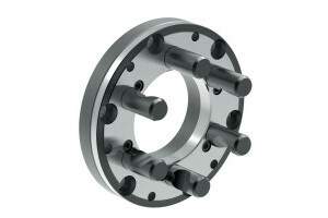 Stahl-Zwischenflansch nach DIN ISO 702-2, Flanschgröße 4, Durchmesser 160, futterseitig nach DIN 6350 - 0