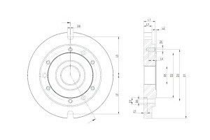 Grundplatte für CAPTIS-M und Drehfutter / Zylindrischer Zentrieraufnahme futterseitig nach DIN6350, Größe 32 / Futterdurchmesser 125 - 2
