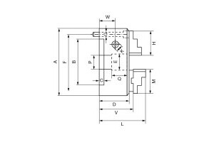 Planspiralfutter Duro-M 200/3, Zylindrische Aufnahme (DIN 6350, Form A), Grund- und Aufsatzbacken - 1