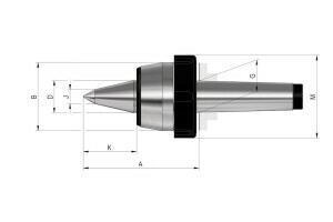 Live centres - tip angle 60°, Mount MK 3, Size 106, extended centre point with draw-off nut - 3